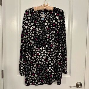 ANNE KLEIN women's long sleeve split neck tunic top size 3X